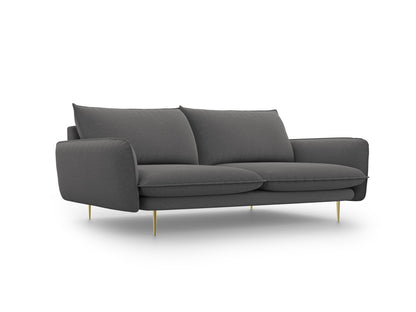 Vienna Sofa, 4 Seats, 230x92 cm — Dark Grey / Gold Metal