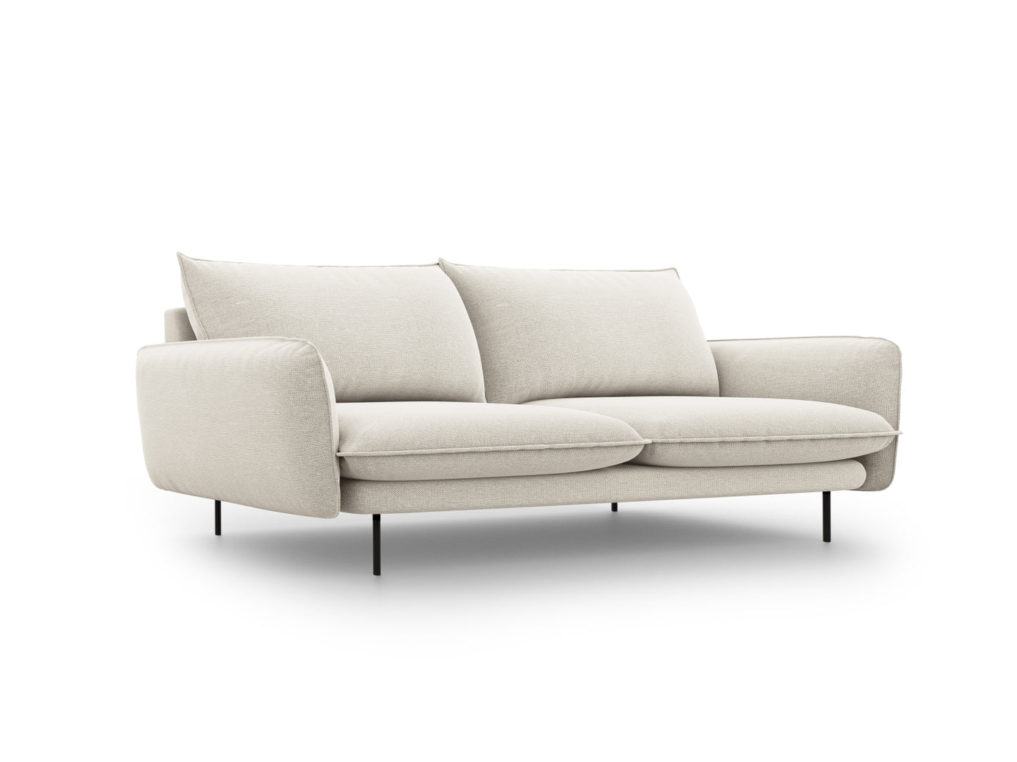 Vienna Sofa, 4 Seats, 230x92 cm — Light Beige / Black Metal