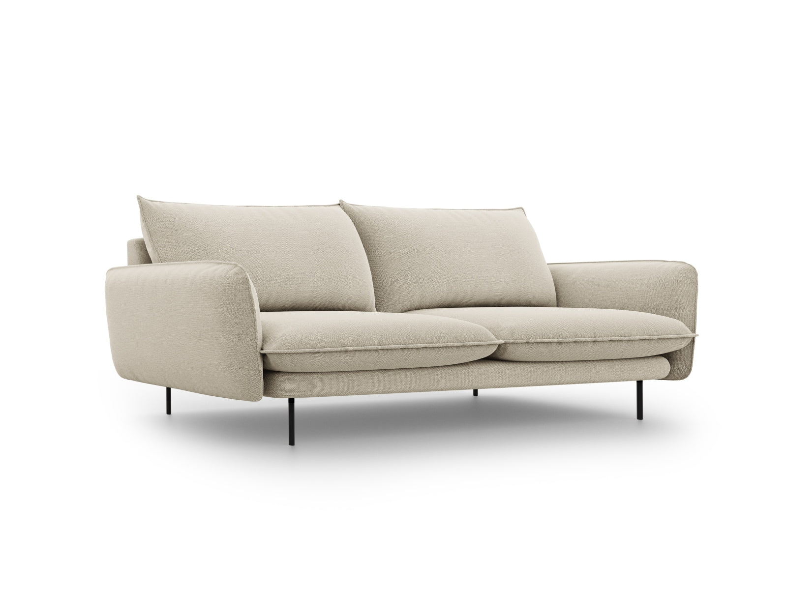 Vienna Sofa, 4 Seats, 230x92 cm — Beige / Black Metal