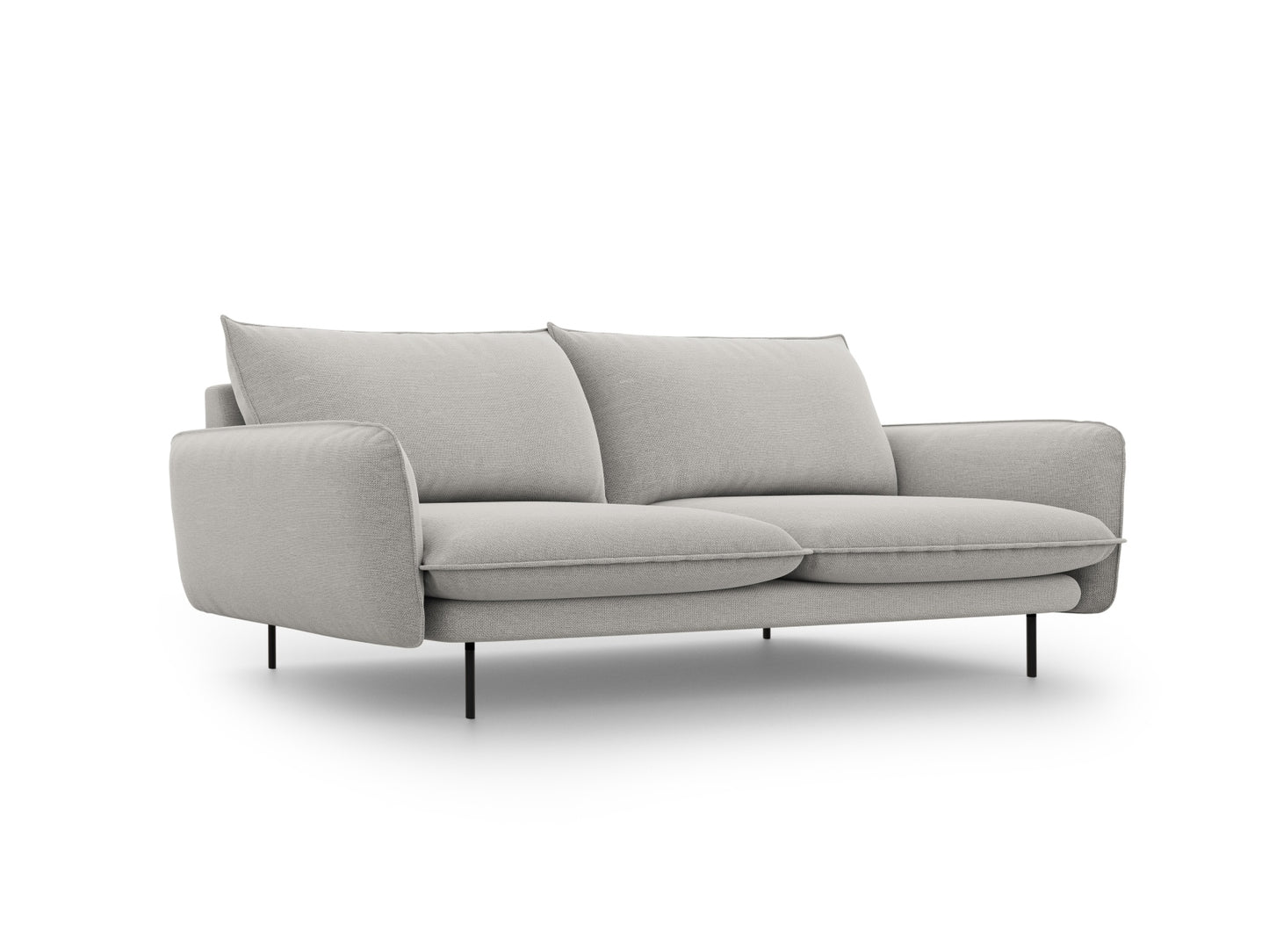 Vienna Sofa, 4 Seats, 230x92 cm — Light Grey / Black Metal