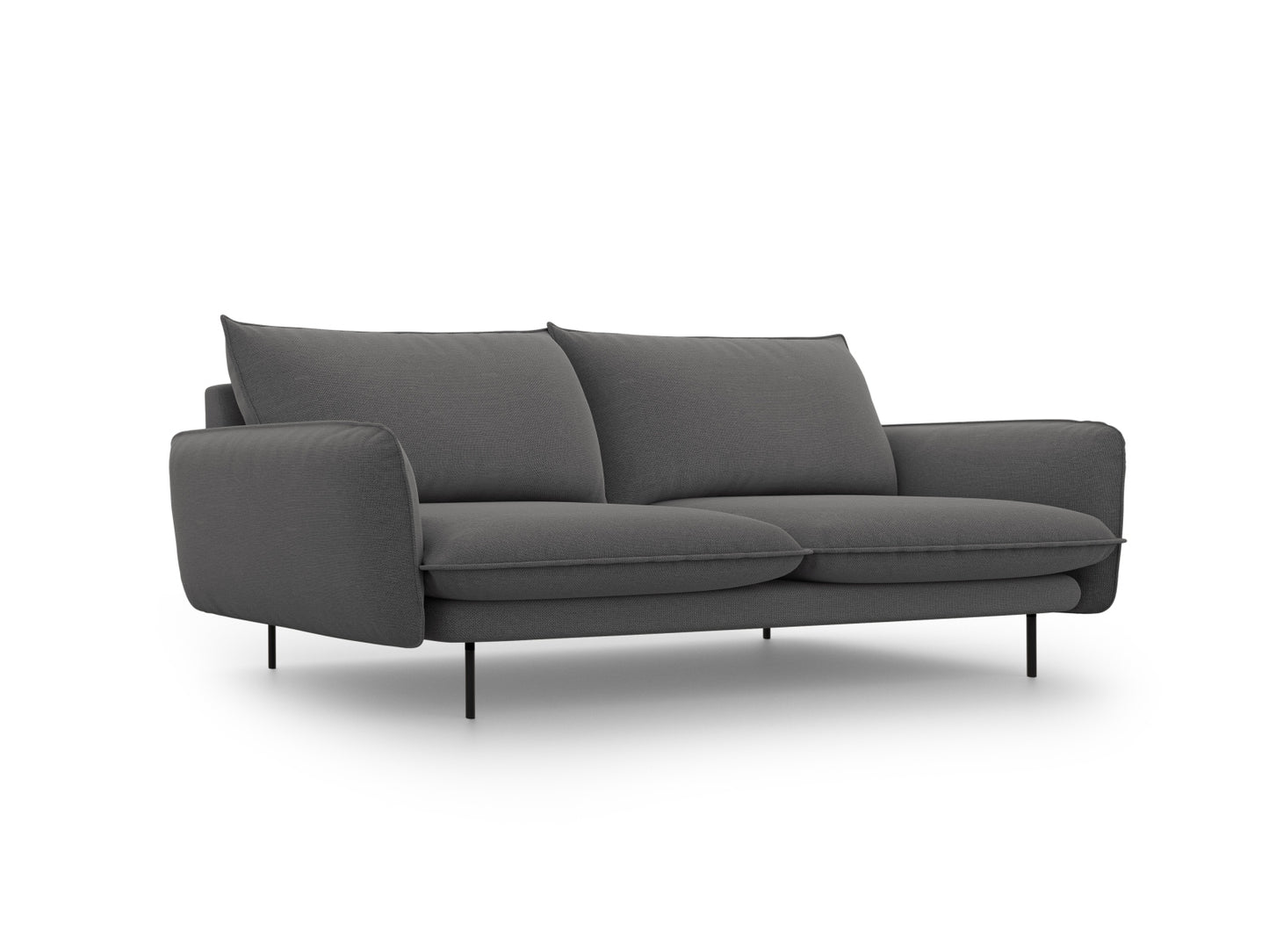 Vienna Sofa, 4 Seats, 230x92 cm — Dark Grey / Black Metal