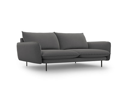 Vienna Sofa, 4 Seats, 230x92 cm — Dark Grey / Black Metal