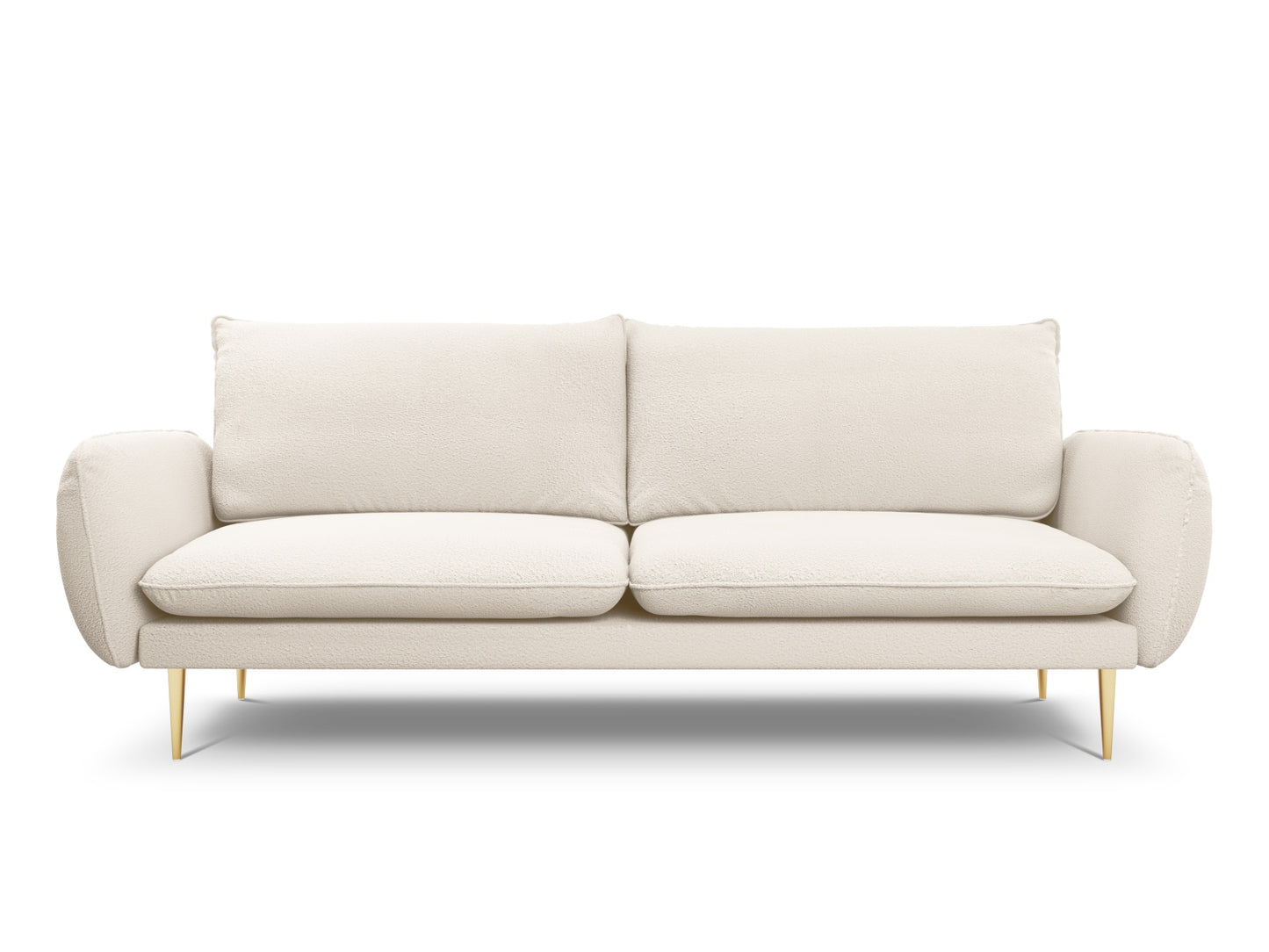 Vienna Sofa, 4 Seats, 230x92 cm — Beige / Gold Metal