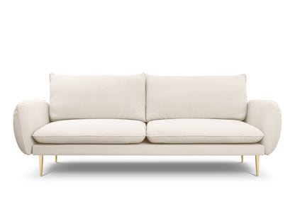 Vienna Sofa, 4 Seats, 230x92 cm — Beige / Gold Metal