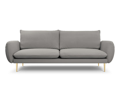 Vienna Sofa, 4 Seats, 230x92 cm — Grey / Gold Metal