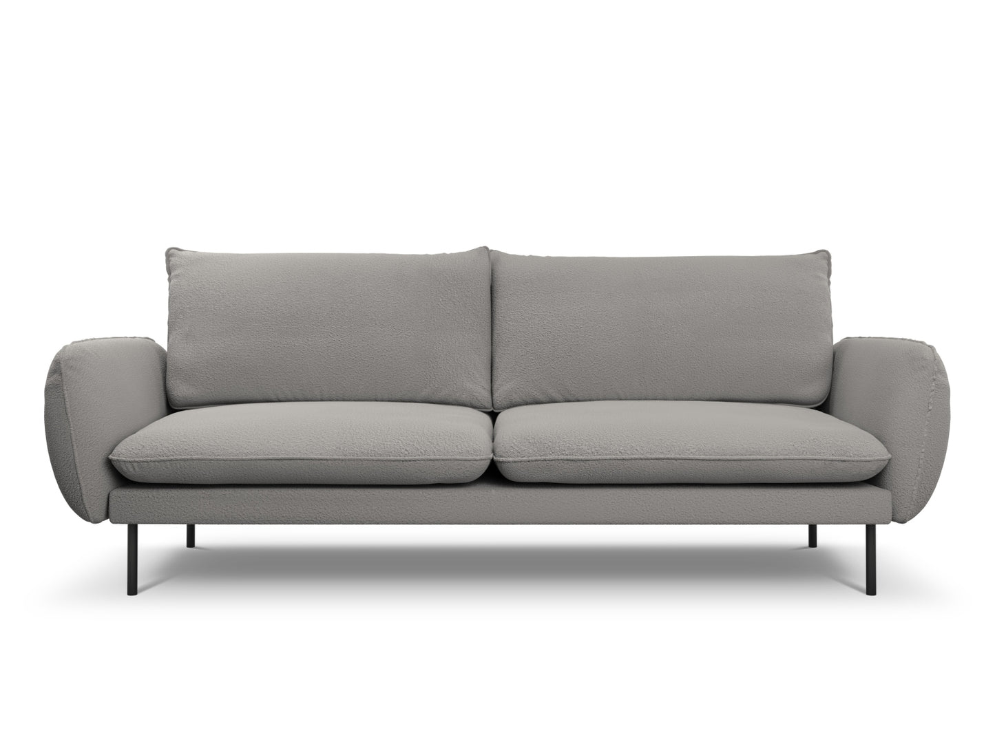 Vienna Sofa, 4 Seats, 230x92 cm — Grey / Black Metal