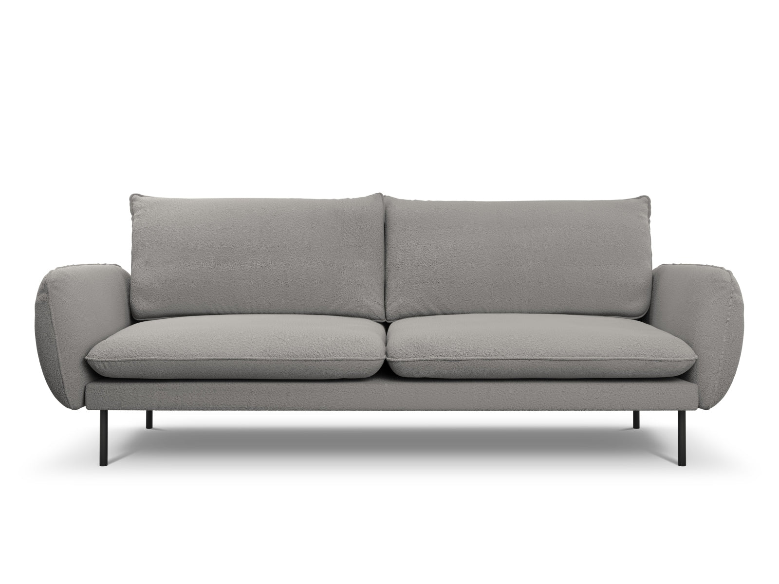 Vienna Sofa, 4 Seats, 230x92 cm — Grey / Black Metal