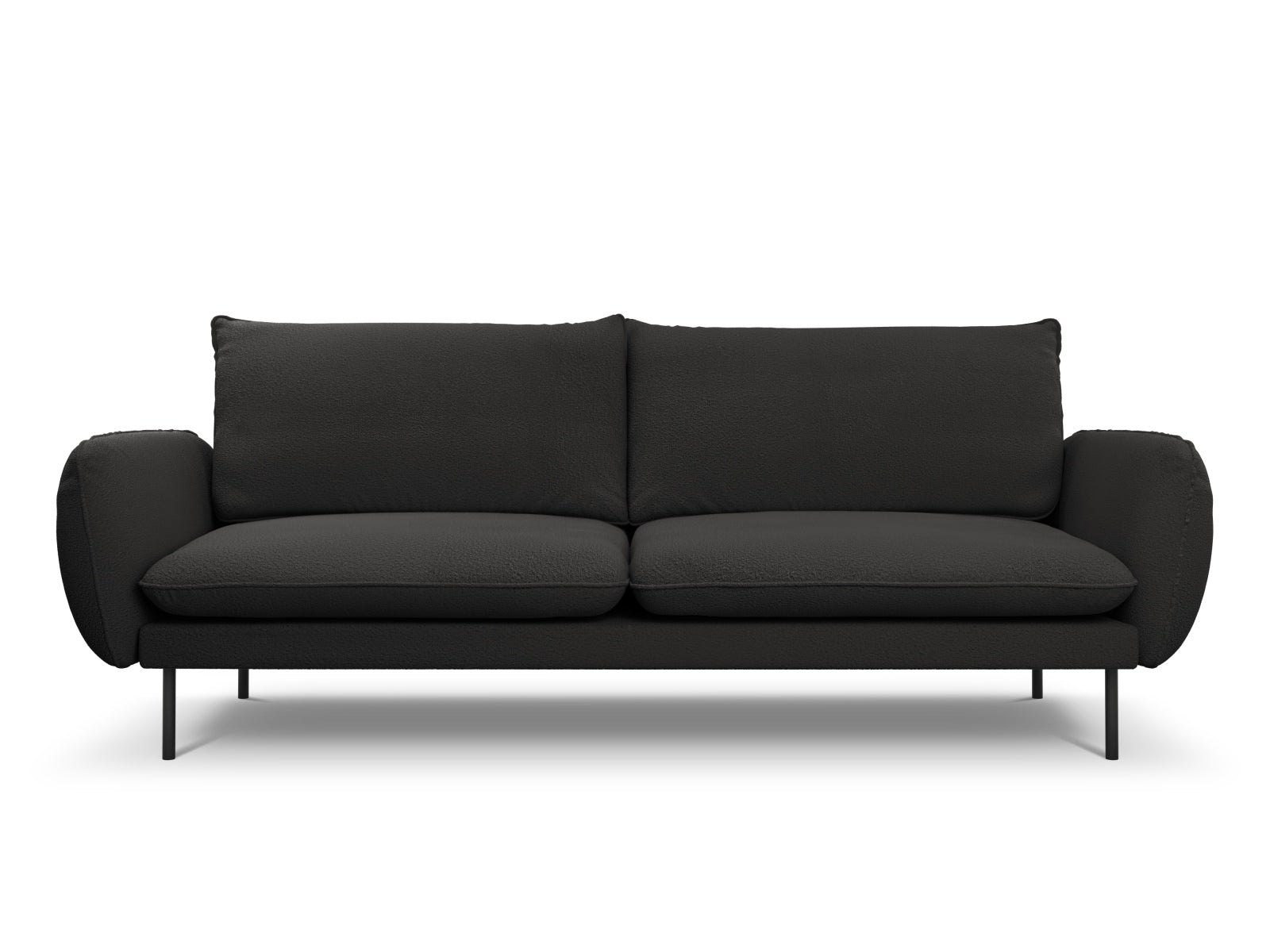 Vienna Sofa, 4 Seats, 230x92 cm — Black / Black Metal