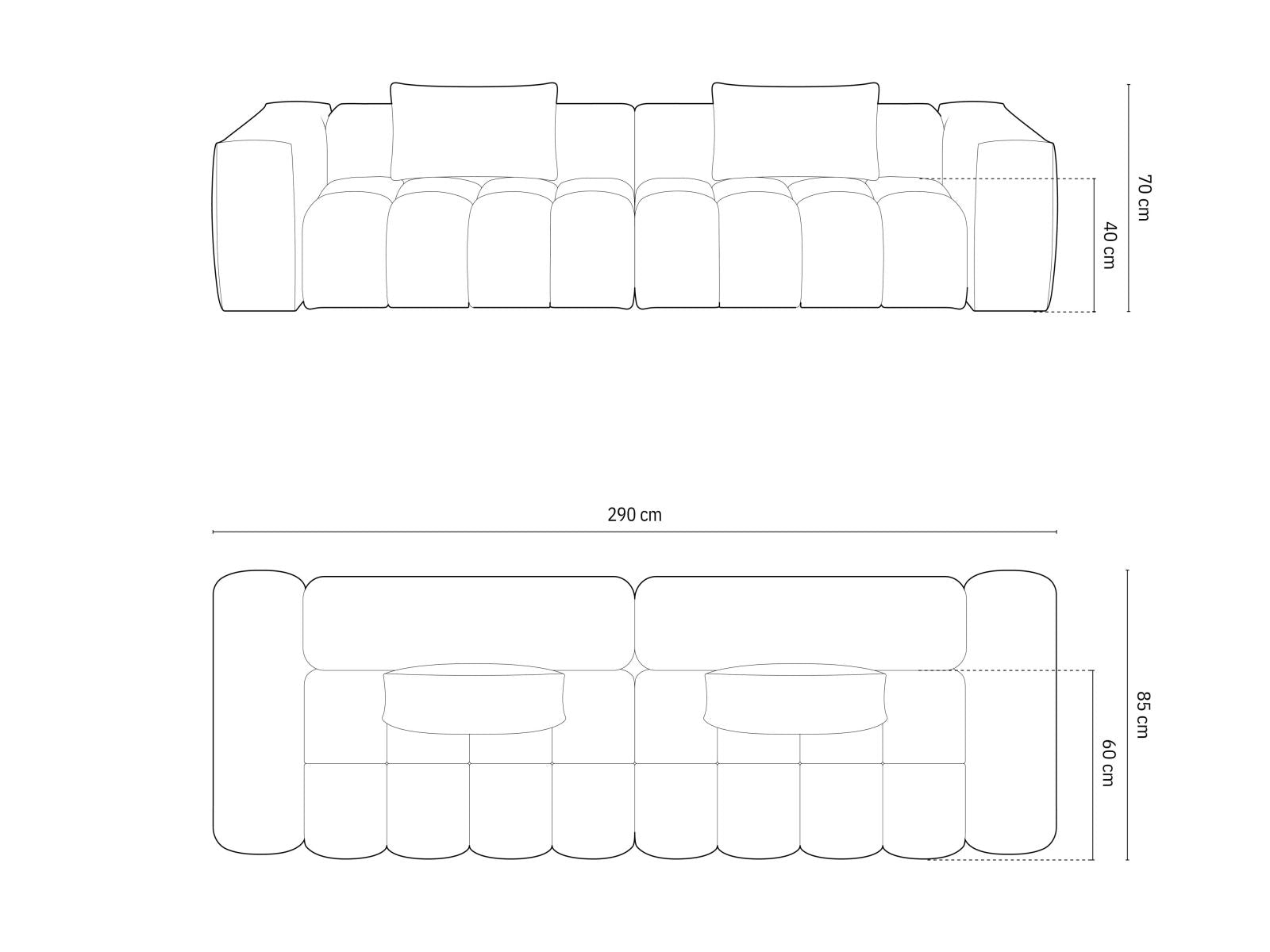 Verona Modular Sofa, 5 Seats, 290x85 cm