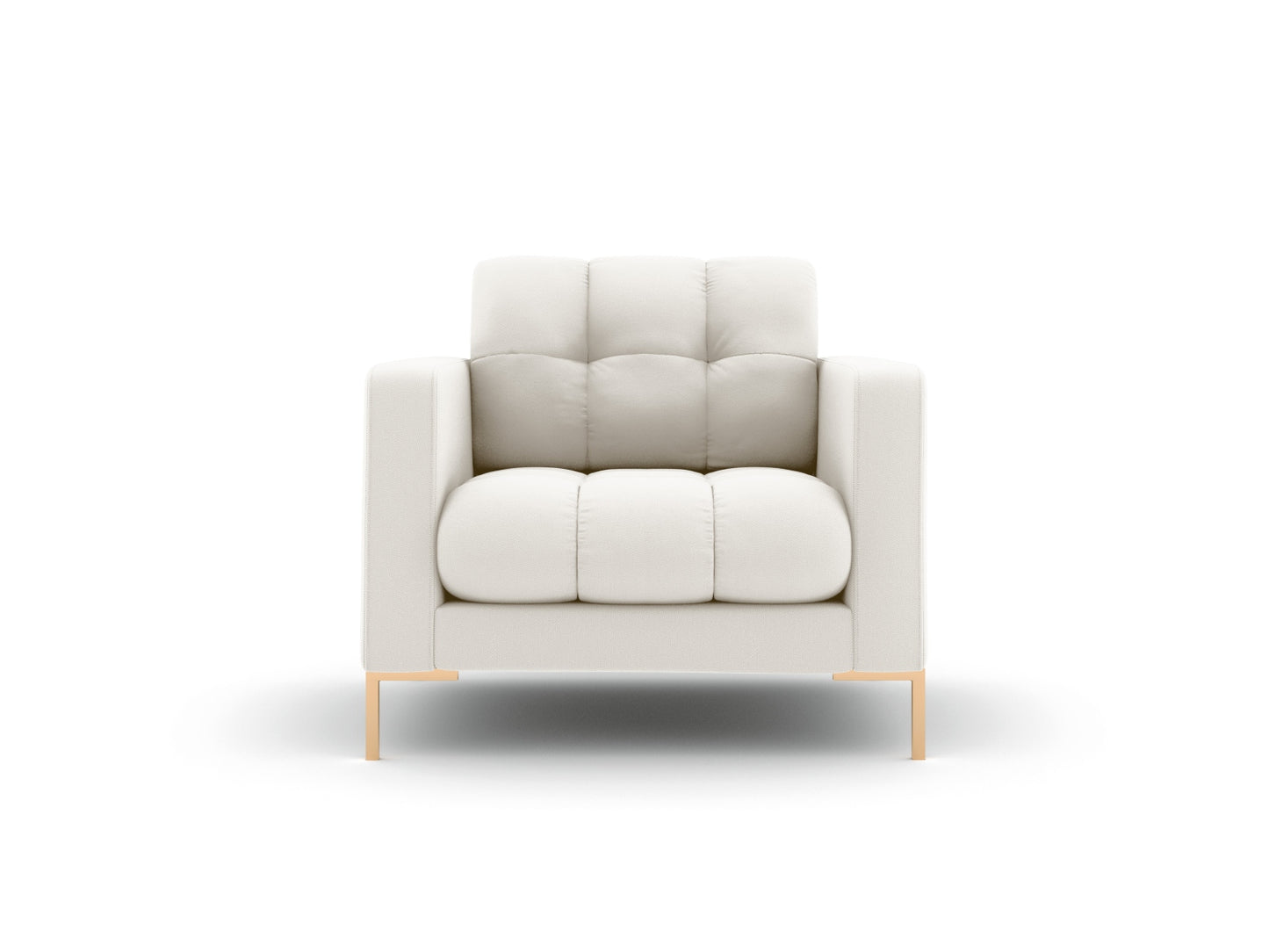 Bali Armchair, 87x96 cm — Light Beige / Gold Metal