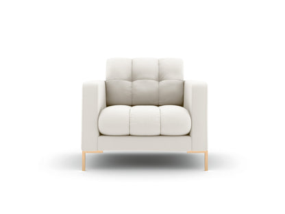 Bali Armchair, 87x96 cm — Light Beige / Gold Metal