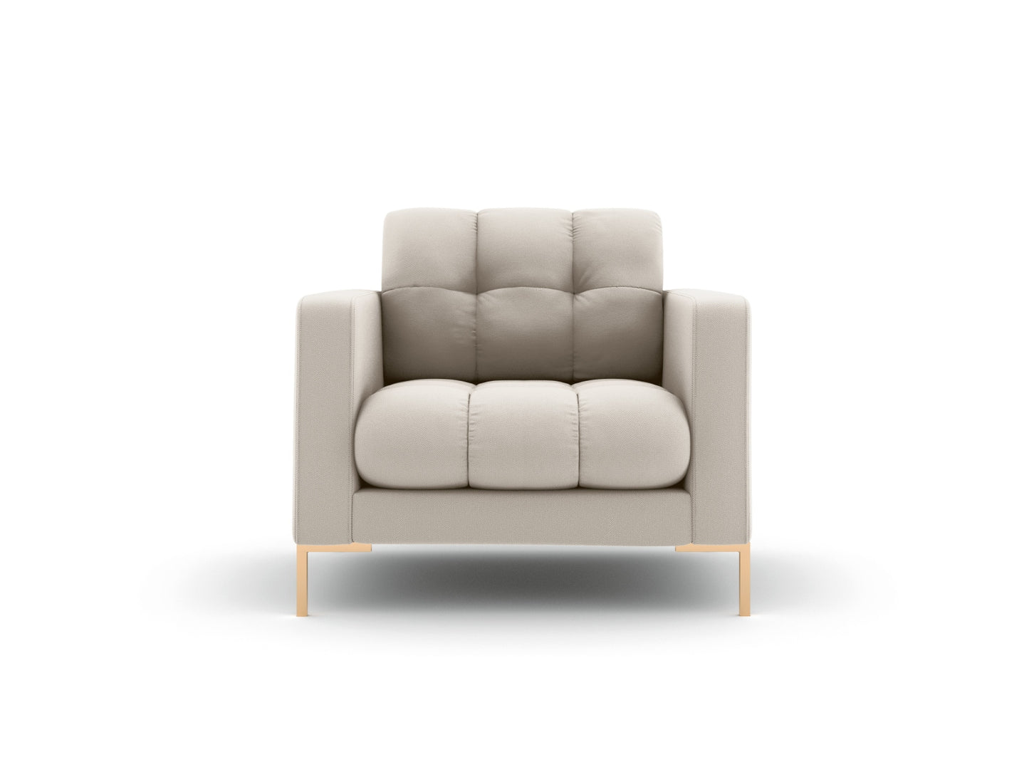 Bali Armchair, 87x96 cm — Beige / Gold Metal