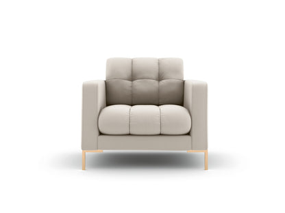 Bali Armchair, 87x96 cm — Beige / Gold Metal