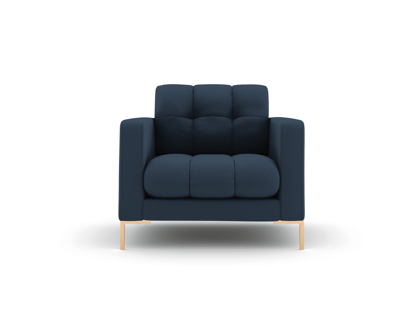 Bali Armchair, 87x96 cm — Blue / Gold Metal