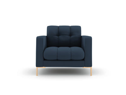Bali Armchair, 87x96 cm — Blue / Gold Metal