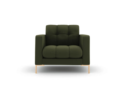 Bali Armchair, 87x96 cm — Green / Gold Metal