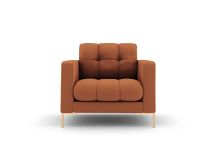 Bali Armchair, 87x96 cm — Brick / Gold Metal