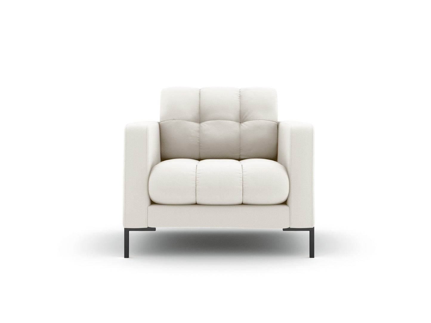 Bali Armchair, 87x96 cm — Light Beige / Black Metal