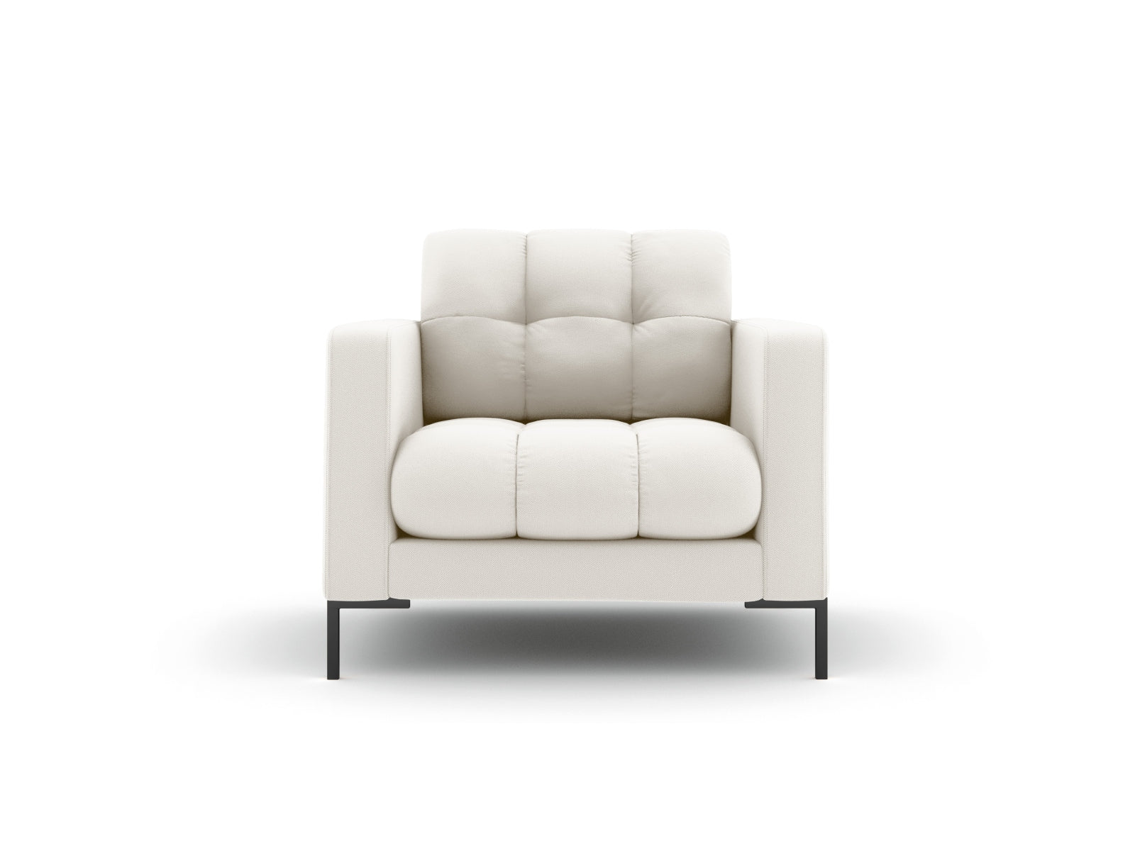 Bali Armchair, 87x96 cm — Light Beige / Black Metal