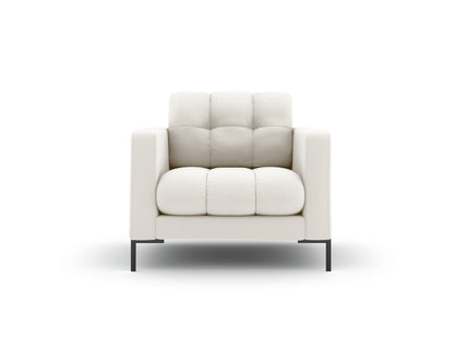 Bali Armchair, 87x96 cm — Light Beige / Black Metal