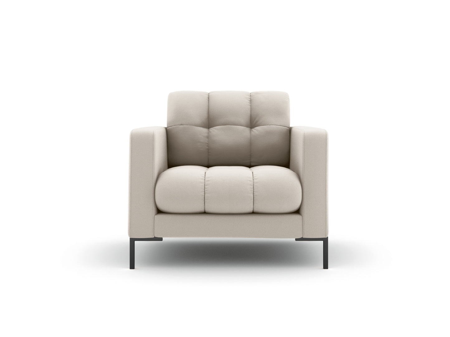 Bali Armchair, 87x96 cm — Beige / Black Metal