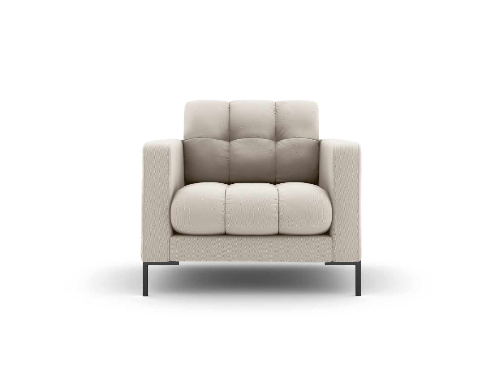 Bali Armchair, 87x96 cm — Beige / Black Metal