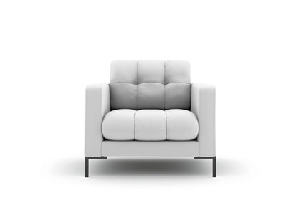 Bali Armchair, 87x96 cm — Light Grey / Black Metal