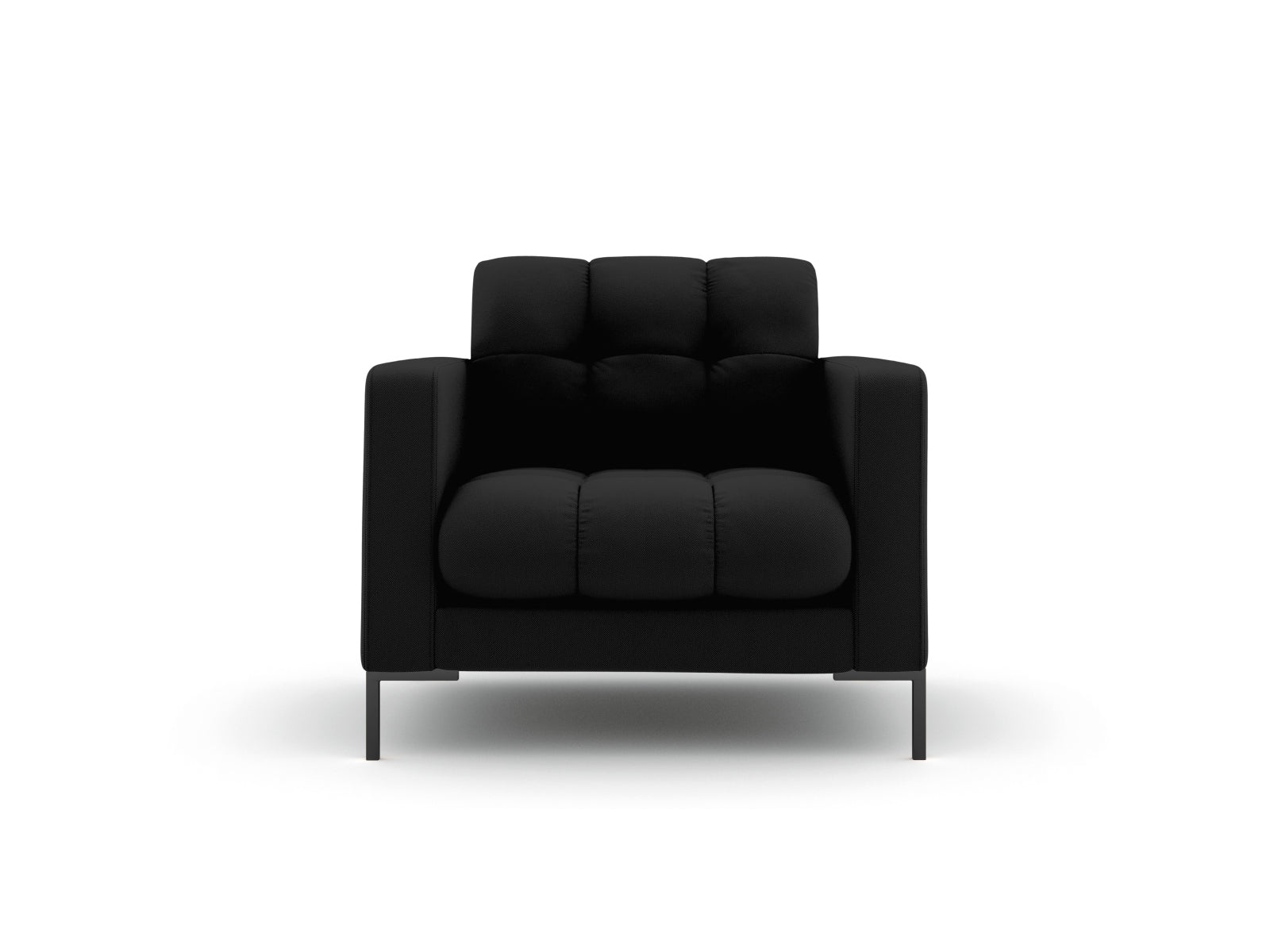 Bali Armchair, 87x96 cm — Black / Black Metal