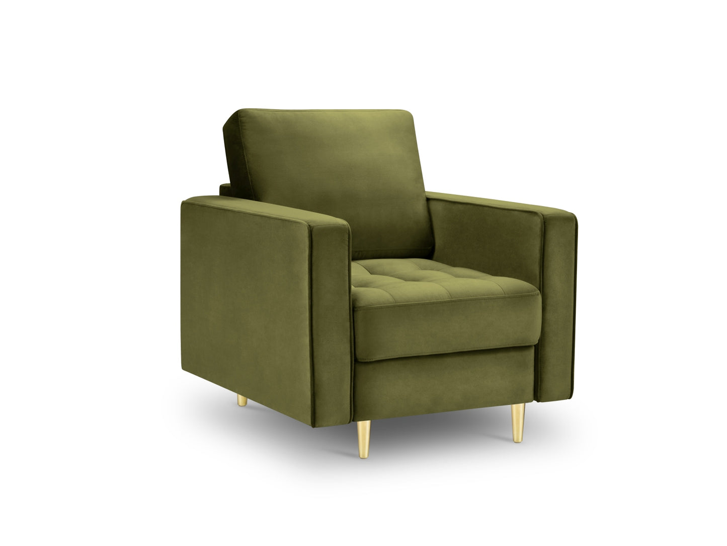 Aspen Armchair, 80x90 cm — Green / Gold Metal