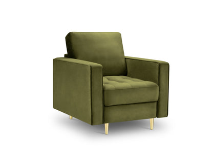 Aspen Armchair, 80x90 cm — Green / Gold Metal