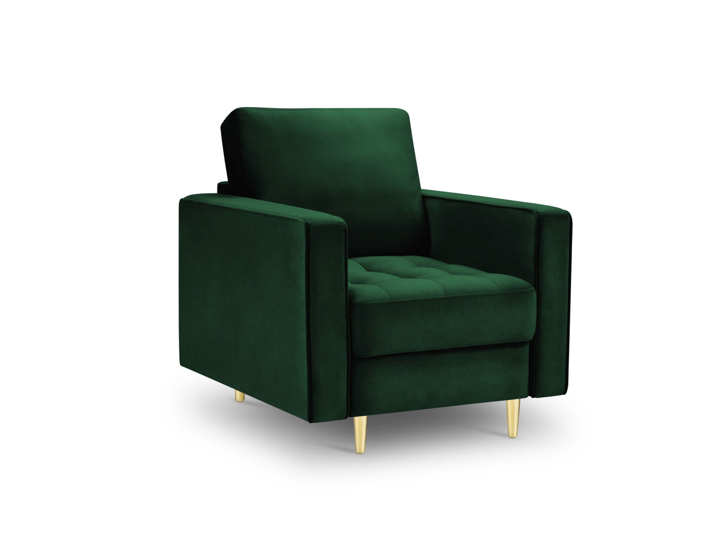 Aspen Armchair, 80x90 cm — Bottle Green / Gold Metal