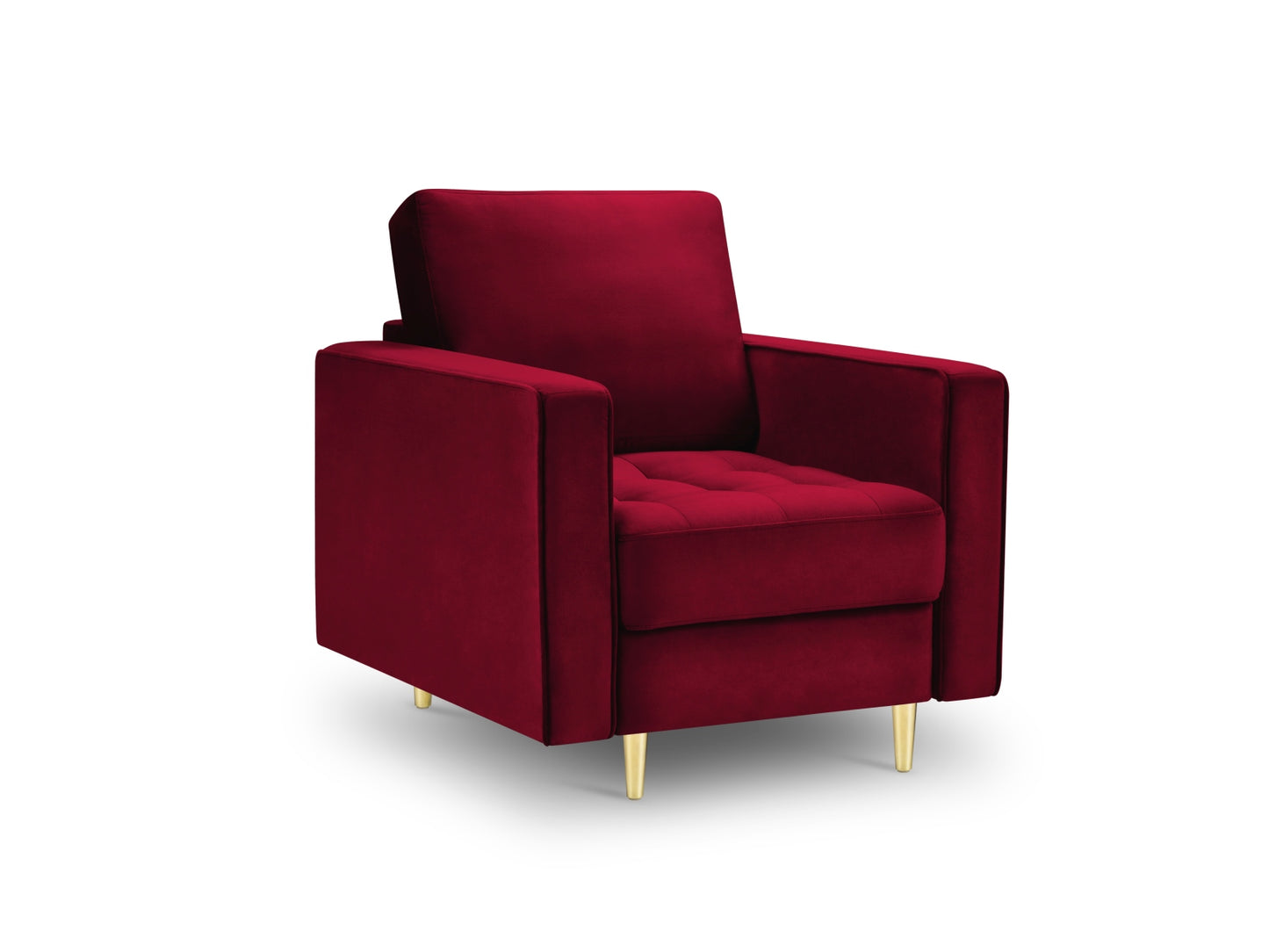 Aspen Armchair, 80x90 cm — Red / Gold Metal