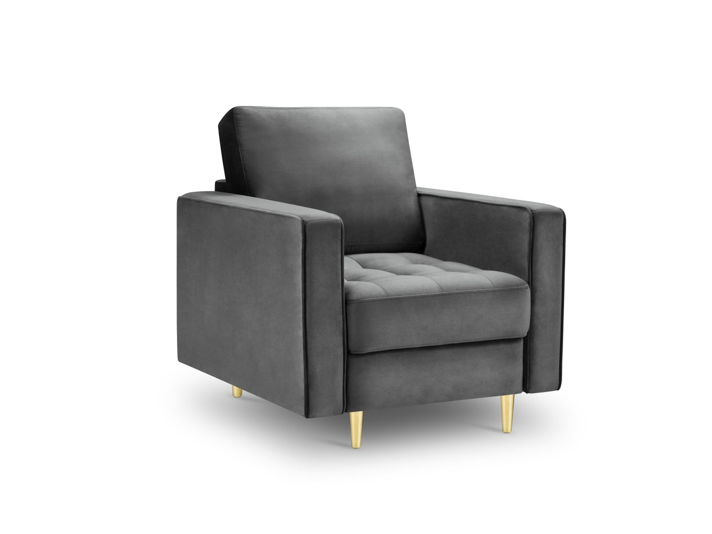 Aspen Armchair, 80x90 cm — Dark Grey / Gold Metal