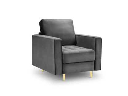 Aspen Armchair, 80x90 cm — Dark Grey / Gold Metal
