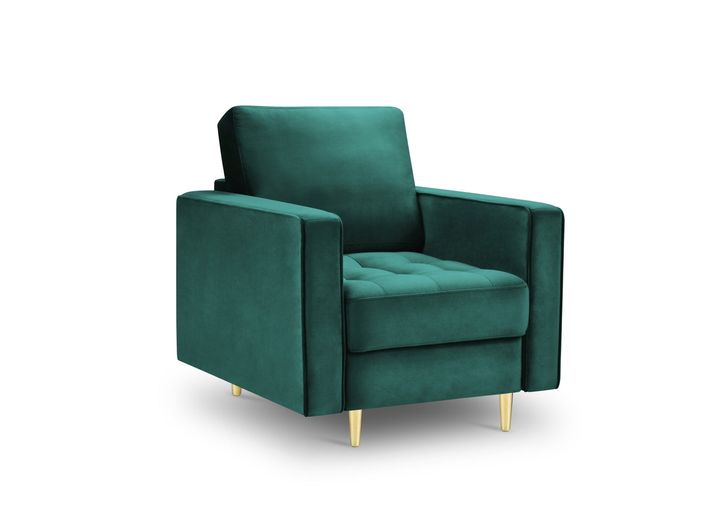 Aspen Armchair, 80x90 cm — Petrol / Gold Metal