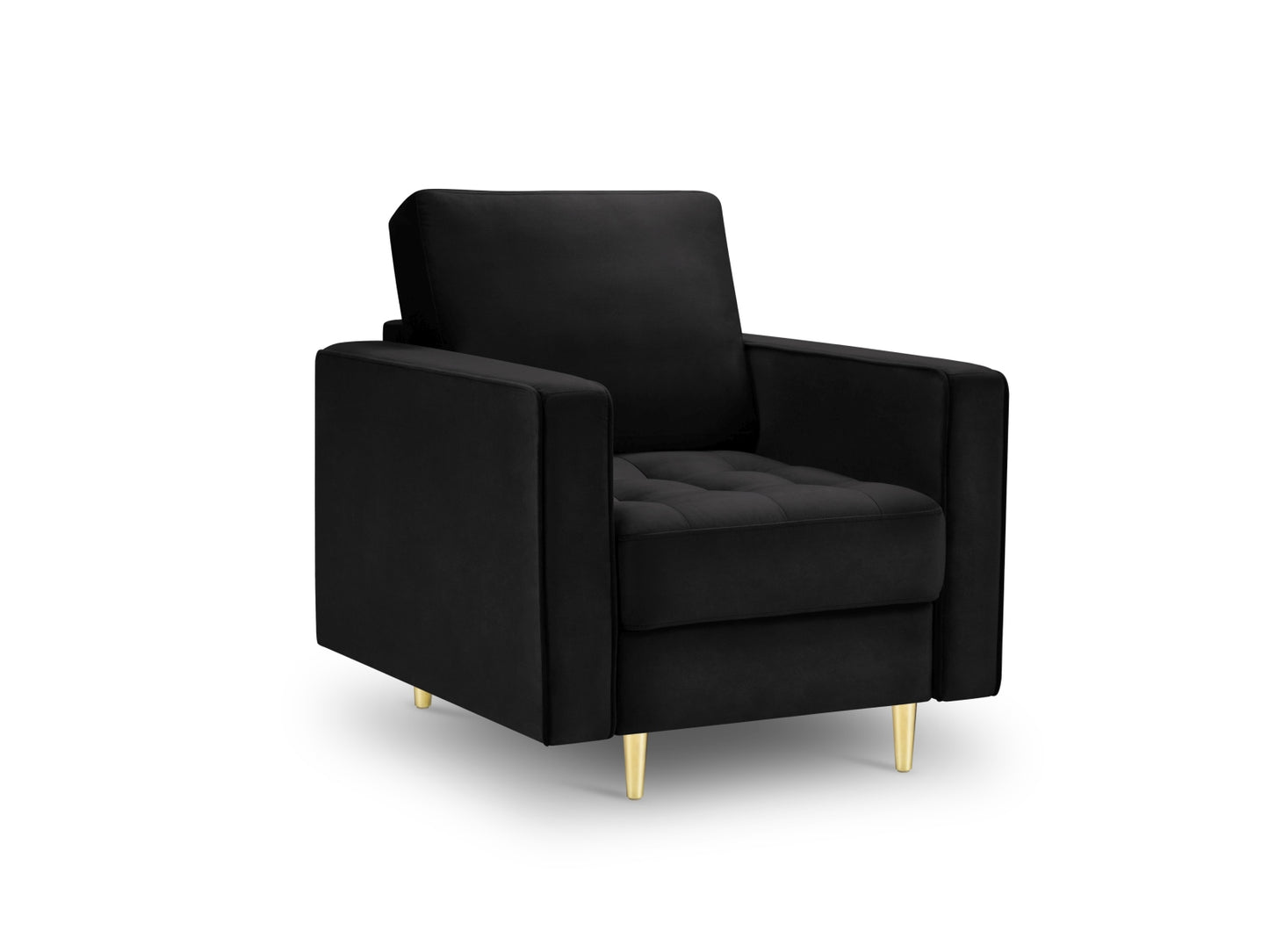 Aspen Armchair, 80x90 cm — Black / Gold Metal