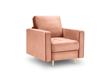 Aspen Armchair, 80x90 cm — Pink / Gold Metal