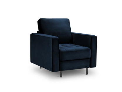 Aspen Armchair, 80x90 cm — Royal Blue / Black Chrome Metal