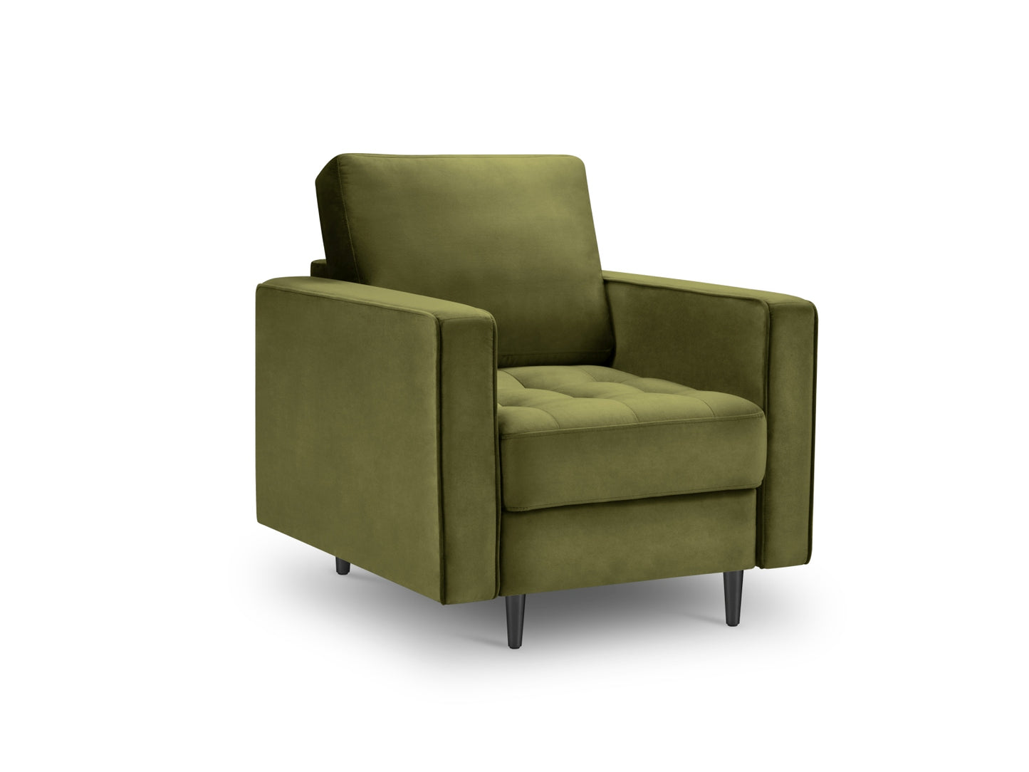 Aspen Armchair, 80x90 cm — Green / Black Chrome Metal