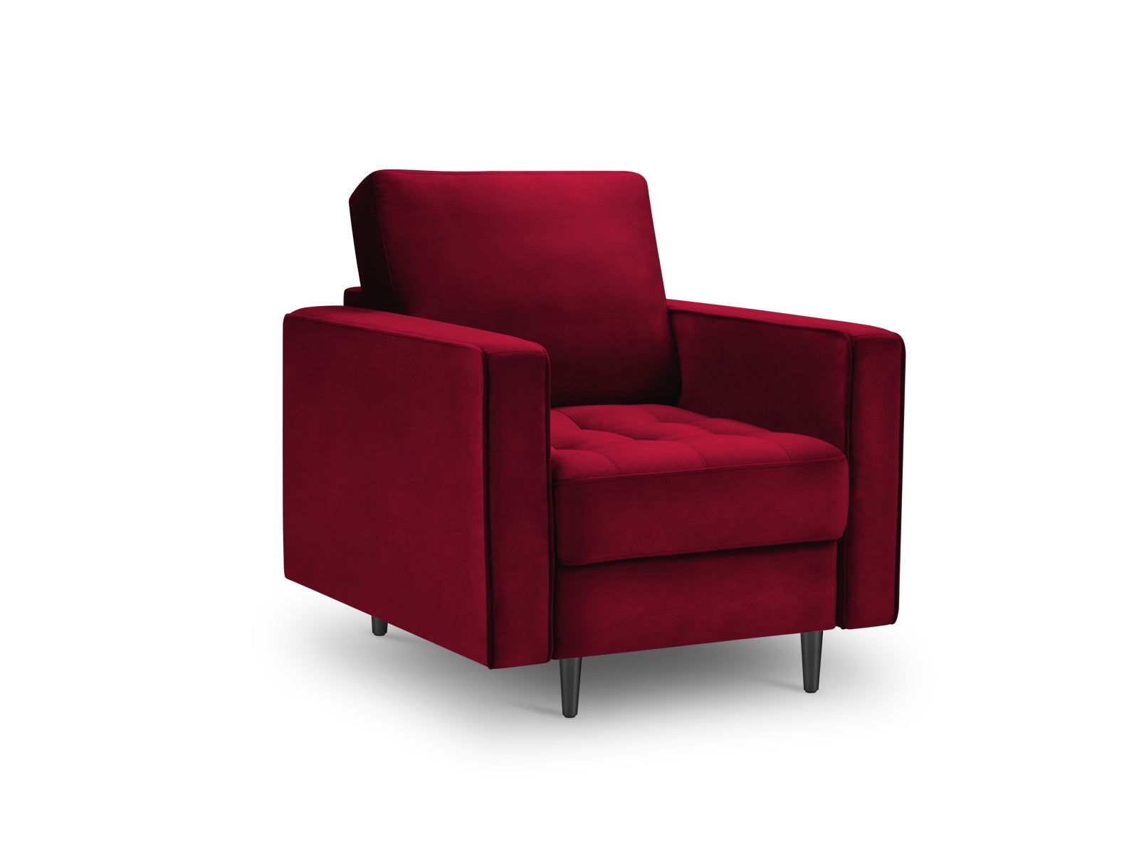 Aspen Armchair, 80x90 cm — Red / Black Chrome Metal