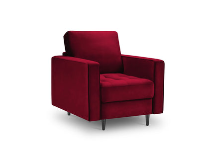 Aspen Armchair, 80x90 cm — Red / Black Chrome Metal