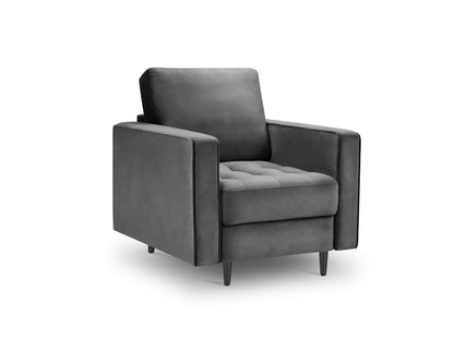 Aspen Armchair, 80x90 cm — Dark Grey / Black Chrome Metal