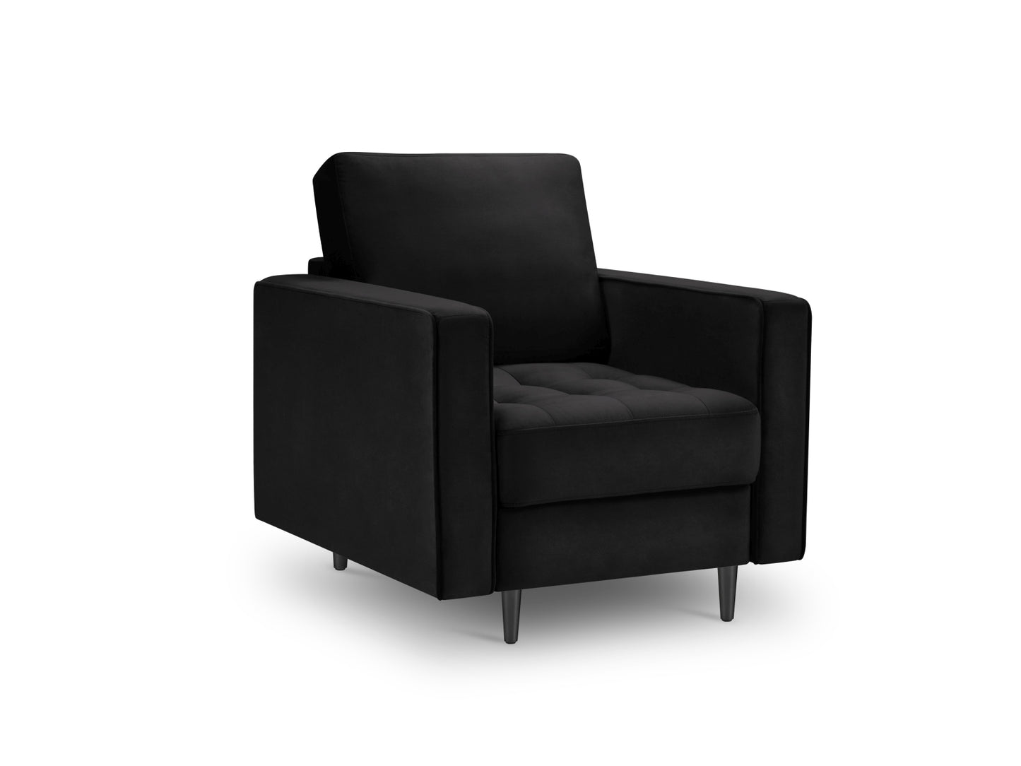 Aspen Armchair, 80x90 cm — Black / Black Chrome Metal