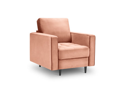 Aspen Armchair, 80x90 cm — Pink / Black Chrome Metal
