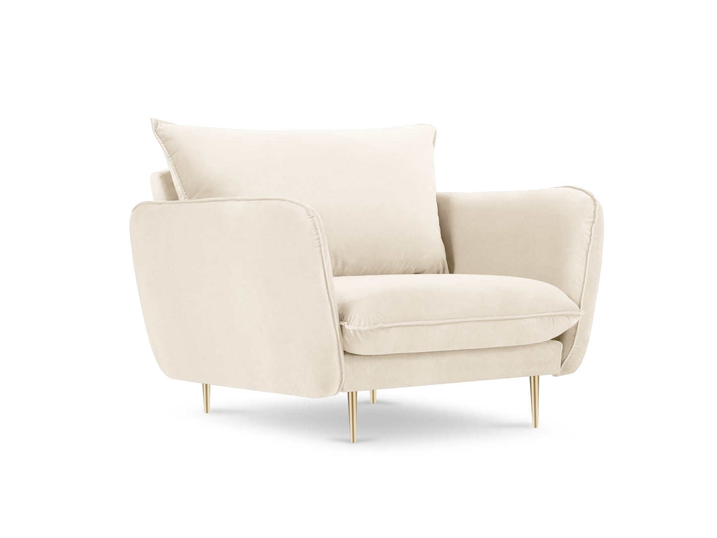Vienna Armchair, 97x94 cm — Light Beige / Gold Metal