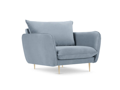 Vienna Armchair, 97x94 cm — Light Blue / Gold Metal