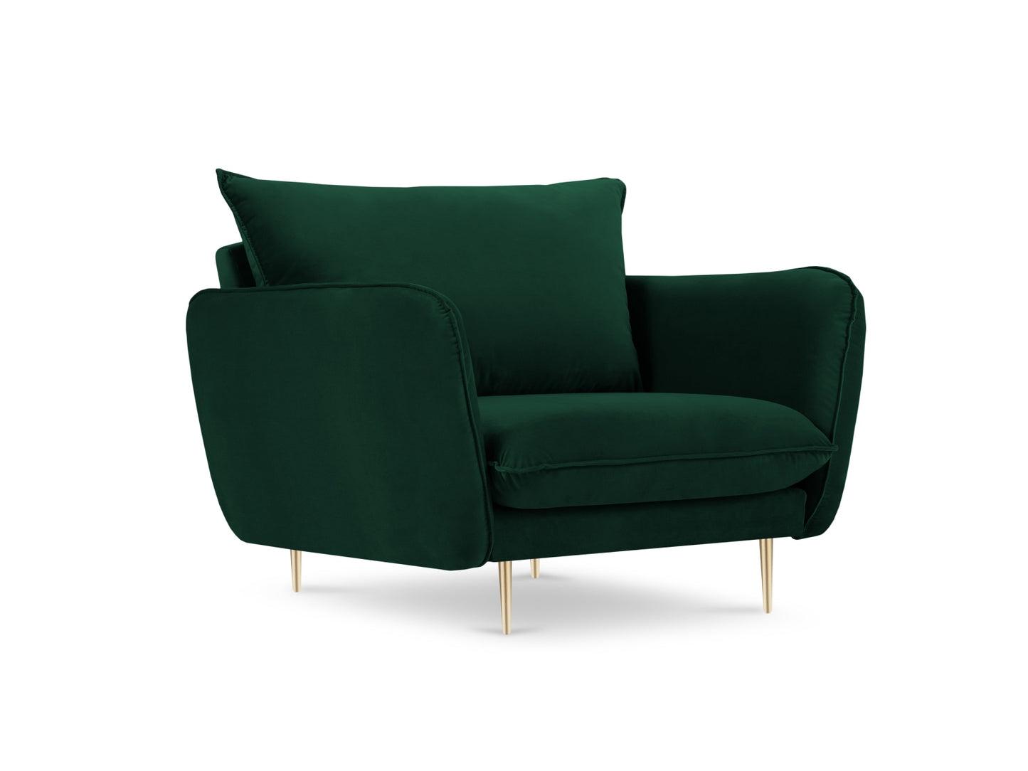 Vienna Armchair, 97x94 cm — Bottle Green / Gold Metal