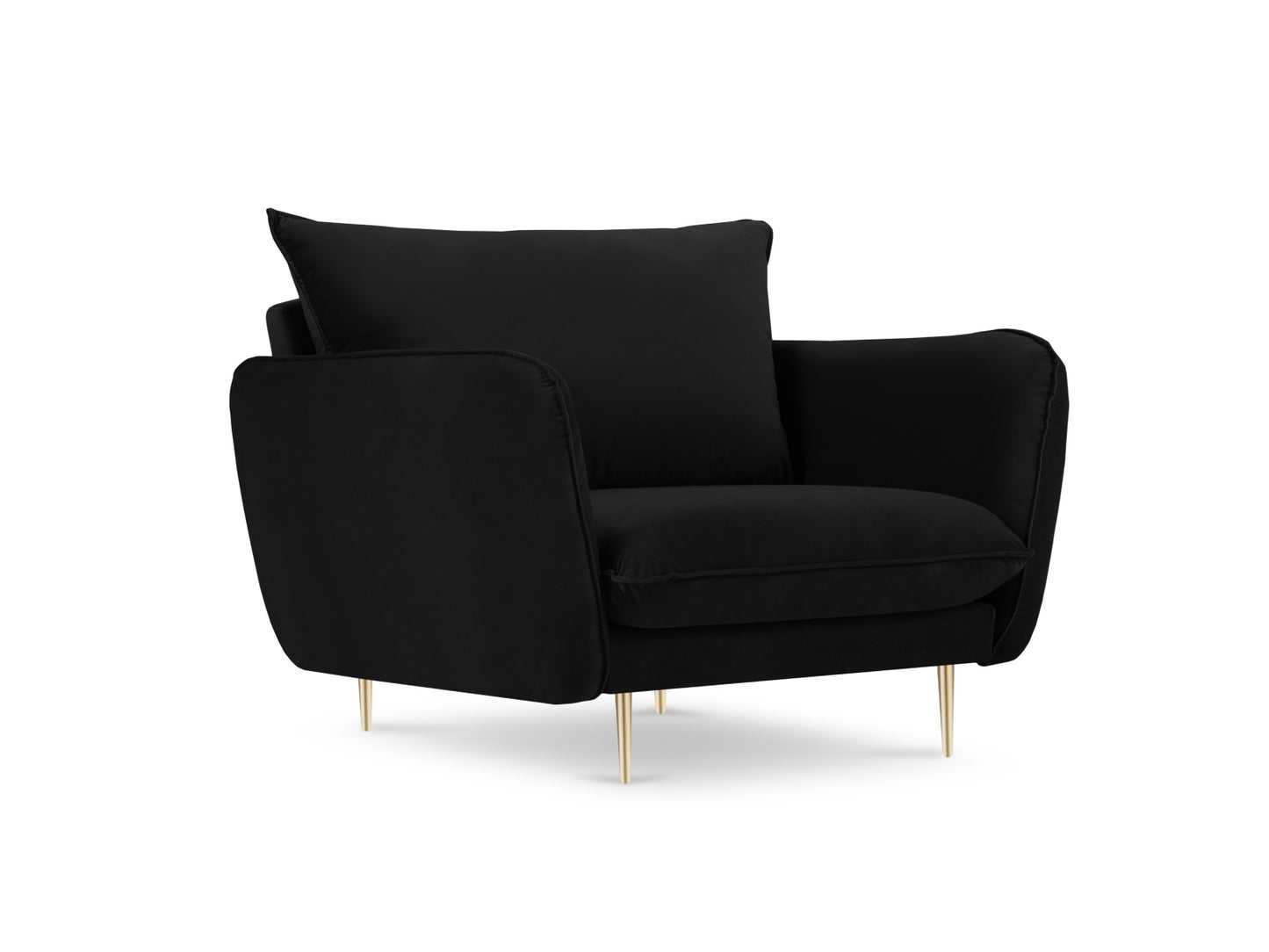 Vienna Armchair, 97x94 cm — Black / Gold Metal