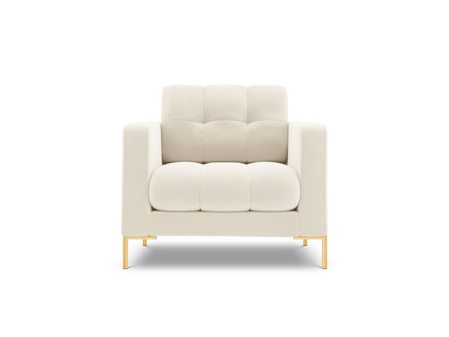 Bali Armchair, 87x96 cm — Light Beige / Gold Metal