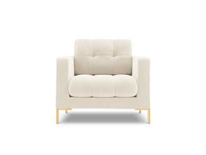 Bali Armchair, 87x96 cm — Light Beige / Gold Metal